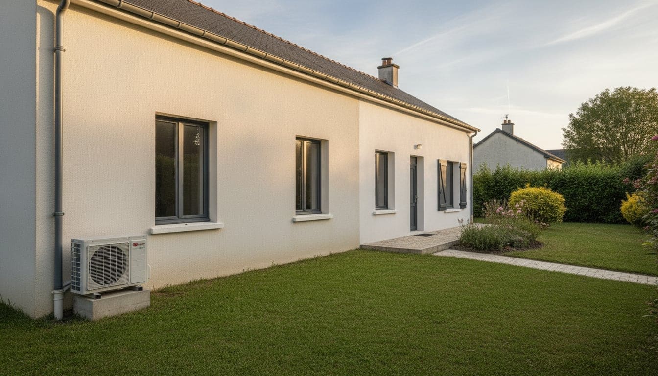 La même maison après isolation par l'extérieur et pose d'une pompe à chaleur